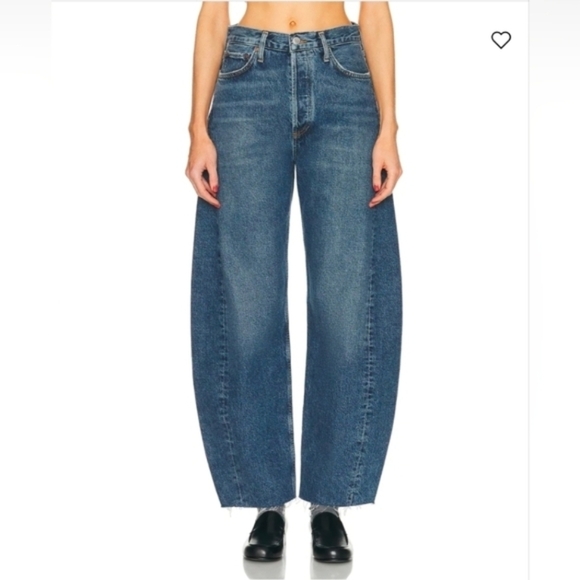 ❤️ NWOT! AGOLDE LUNA HIGH RISE PIECED WIDE LEG JEANS, 0 (25) - Picture 2 of 15